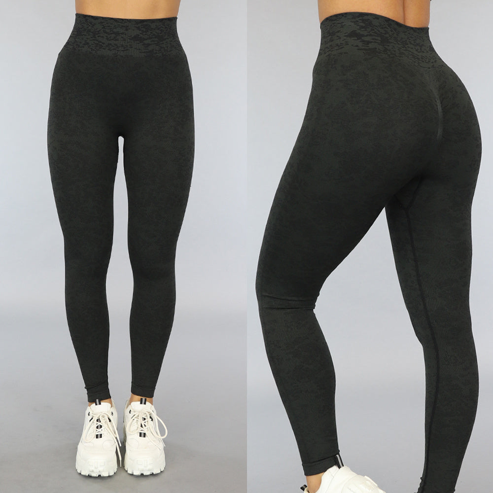 Donkergroene Gemêleerde Squat Proof Sportlegging