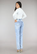 Witte Rib Bodysuit met Uitsnede