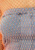 Oranje Fishnet Jurkje met Strass