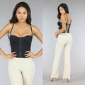 Zwarte Korset Top met Kanten Details