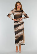 Beige Nude Open Hakken met Vierkante Neus en Strass Afwerking