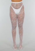 Kanten Glow in the Dark Panty met Bloemenmotief en Blauw Lichtgevend Effect