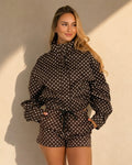 Bruine Tweedelige Polkadot Set met Jack en Short