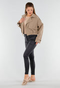 Taupe Teddy Instappers met Goudkleurig Detail