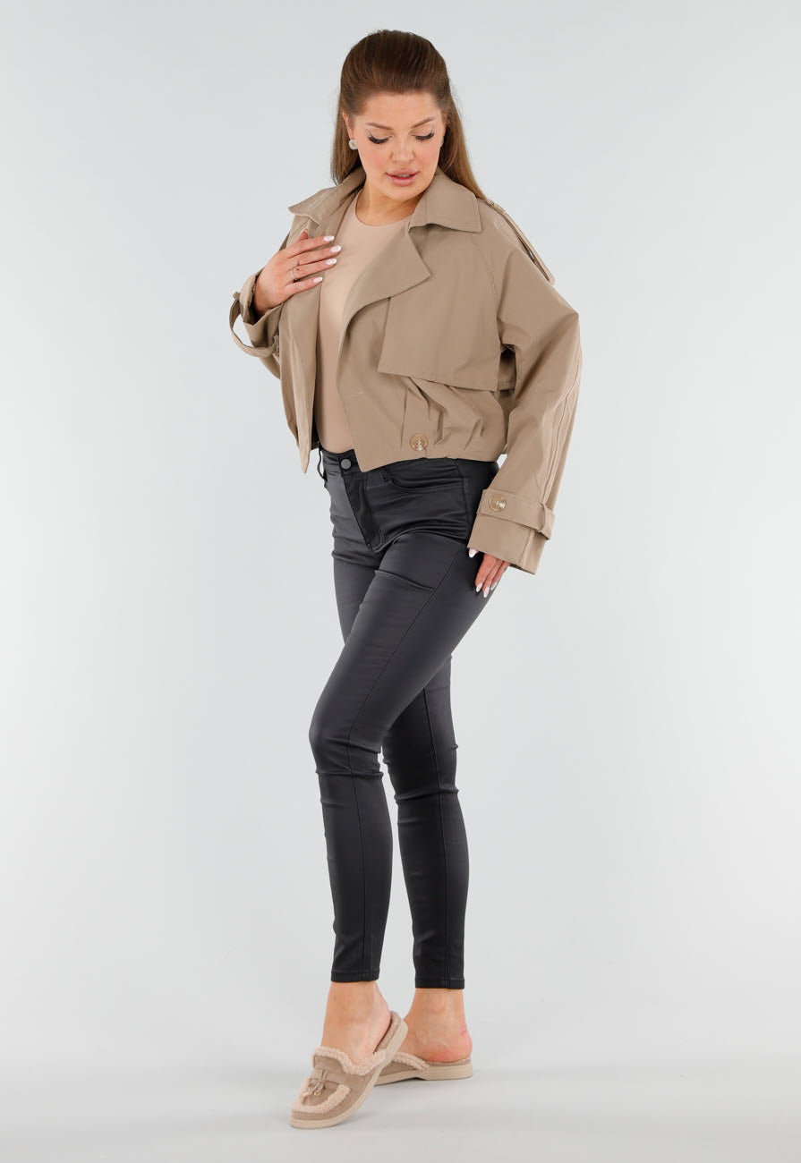 Taupe Teddy Instappers met Goudkleurig Detail