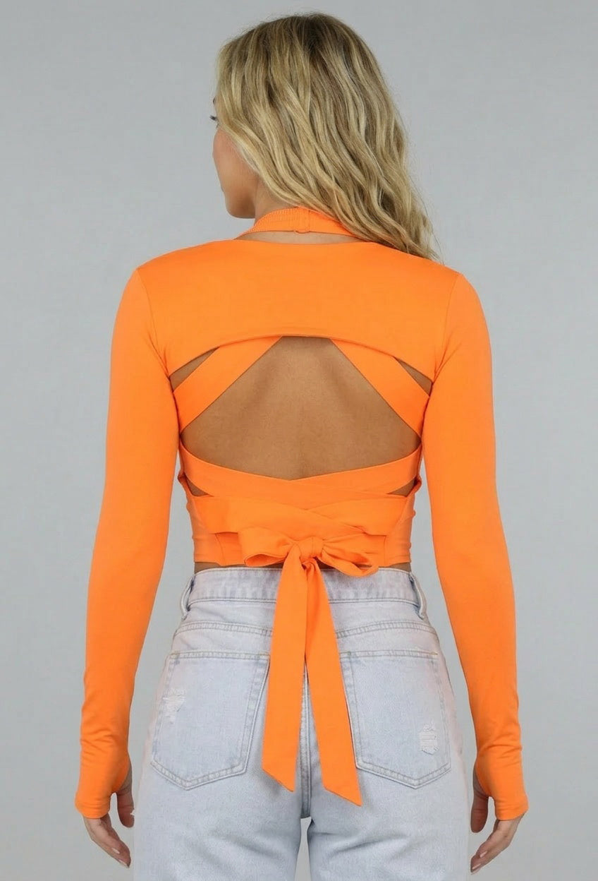Fel Oranje Crop Bolero