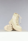 Beige Teddy Boots met Veters