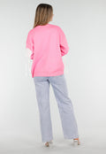 Roze Trui met Witte Hartprint en Franjes