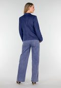 Blauwe Suede Blazer met Dubbele Knopen