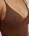 Bruine Sport Tanktop met Dunne Bandjes en Pads