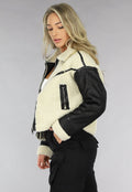 Zwart/Beige Teddy Lammy Coat