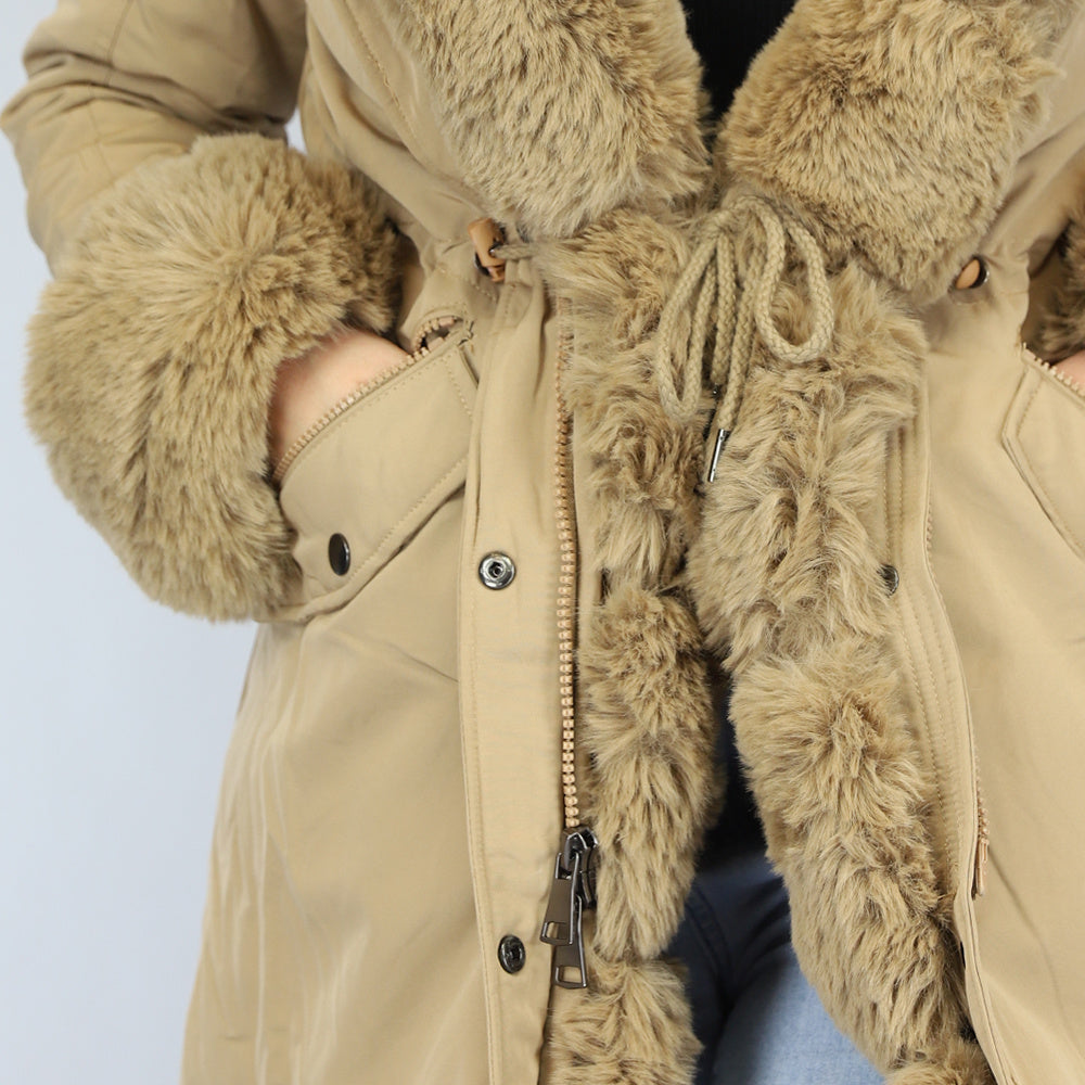 Camel Winterjas met Bont