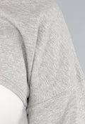 Grijze Cropped Trui met Overslag Look