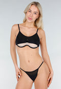 Zwart Cheeky Bikini Broekje met Verstelbare Bandjes
