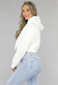 Witte Capuchon Trui in Kort Model