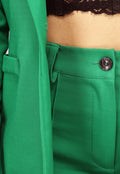 Donkergroene Halflange Blazer met Stretch
