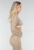 Beige Gehaakte Cover Up Set