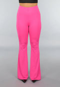 Tall Fuchsia Elastische Legging Broek met Wijde Pijpen