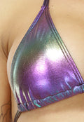 Unpadded Holografische Triangel Bikini Top