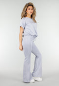 Lichtblauwe One Shoulder Top met Ingewerkte Top en Stretch