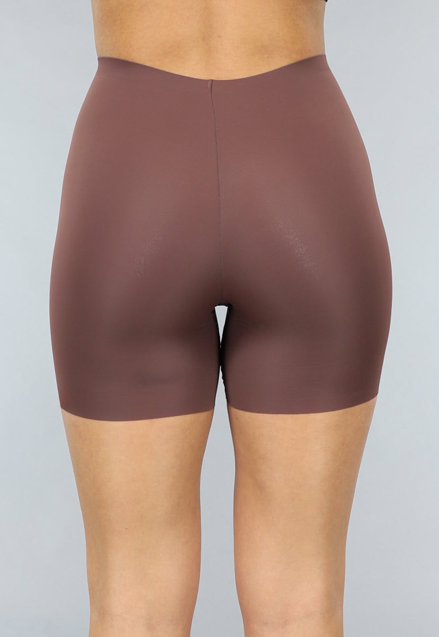 Corrigerende Naadloze Biker Short in Donkerbruin