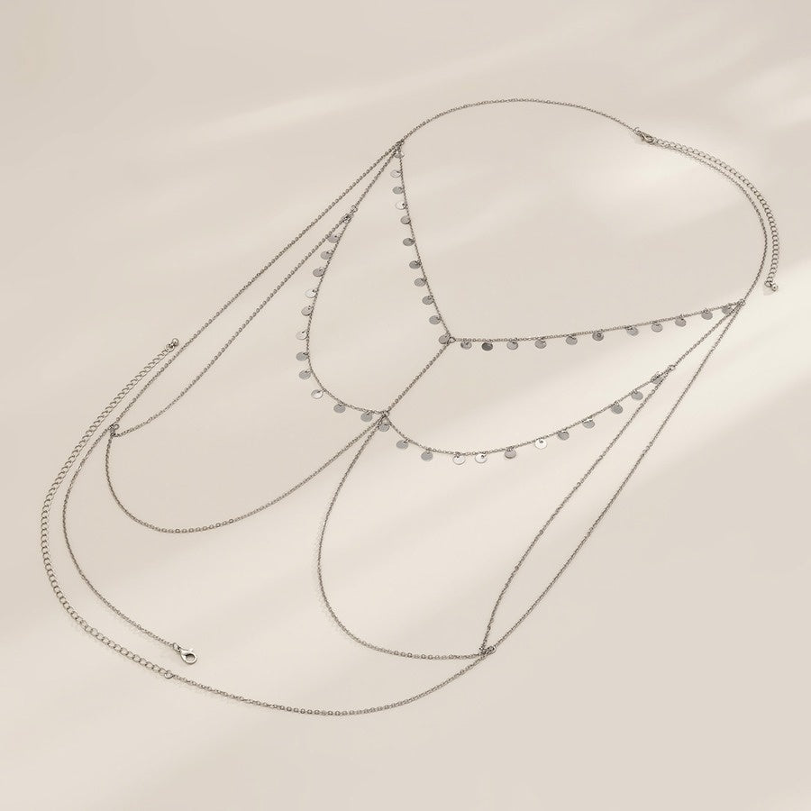 Zilveren Halter Body Chain met Coin