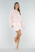 Lichtroze Blouse met Wijde Mouwen