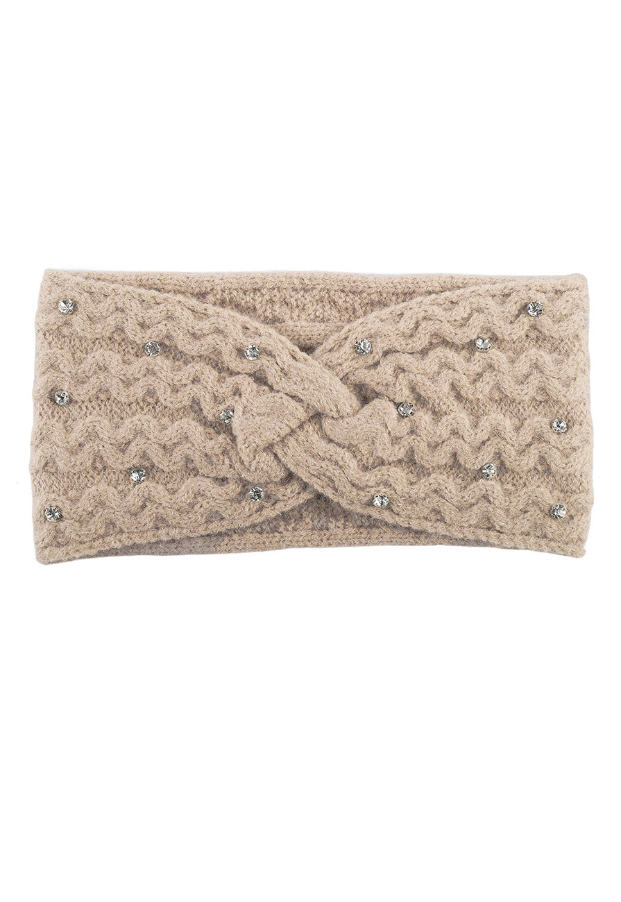 Gebreide Haarband met Glitter Steentjes