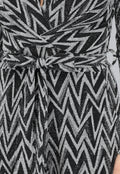 Stretch Jumpsuit met Zilveren Zigzag Glitters