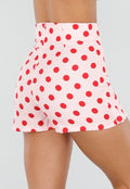 Roze Polkadot Skort met Split en Stretch