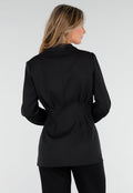 Zwarte Getailleerde Blazer Zonder Kraag