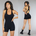 Zwarte Padded Playsuit met Racerback