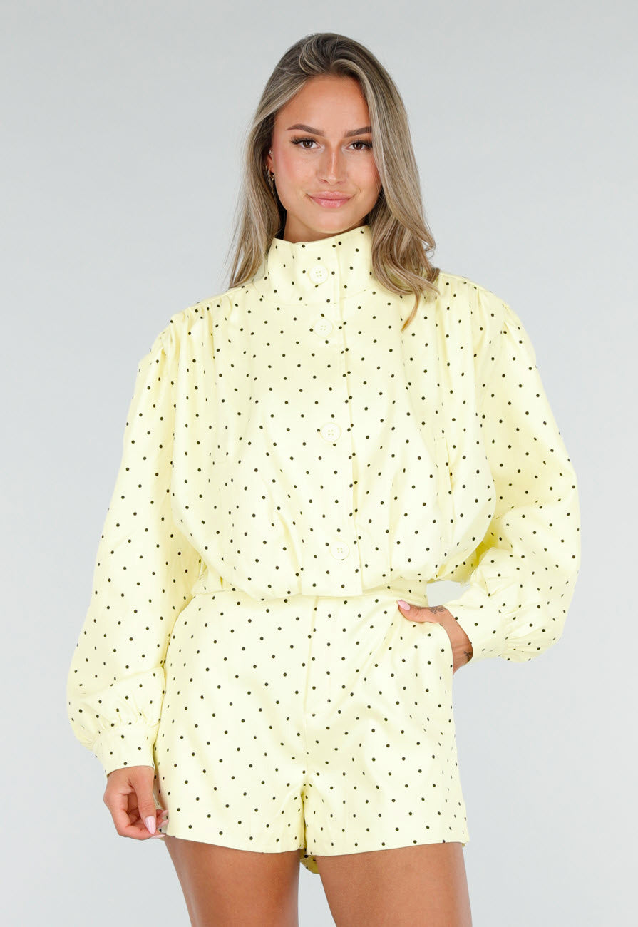 Pastelgele Polkadot Two Piece Set met Jack en Short