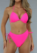 Push-Up Neon Roze Triangel Bikini Top