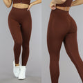 Bruine Grove Rib Sport Legging met Scrunch