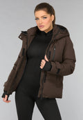 Korte Bruine Winterjas met Capuchon