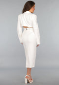 Witte Blazer Jurk met Cut Out
