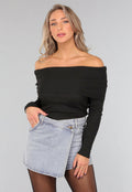 Geplooide Top met Blote Schouders