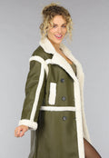 Donkergroene Lammy Trench Coat
