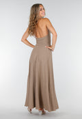 Taupe Halter Set met Geknoopte Top en Stretch