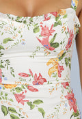 Lange Bloemenprint Jurk met Strikdetail