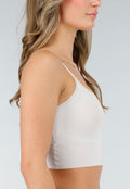 Witte Stretch Bh Top met Uitneembare Pads
