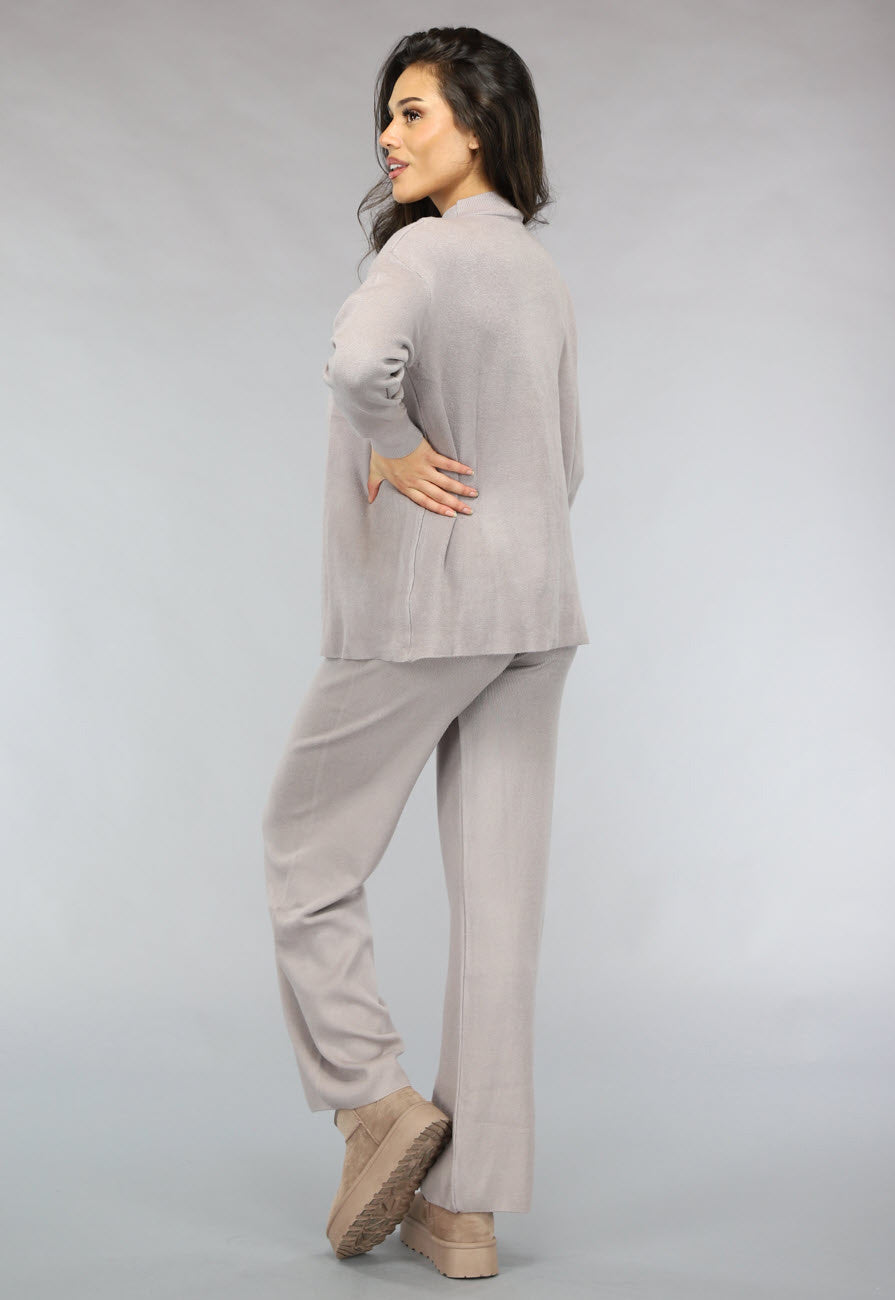 Zachte Taupe Lounge Set met Overslag