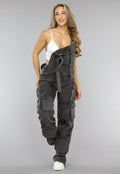 Grijze Wide Leg Cargo Tuinbroek