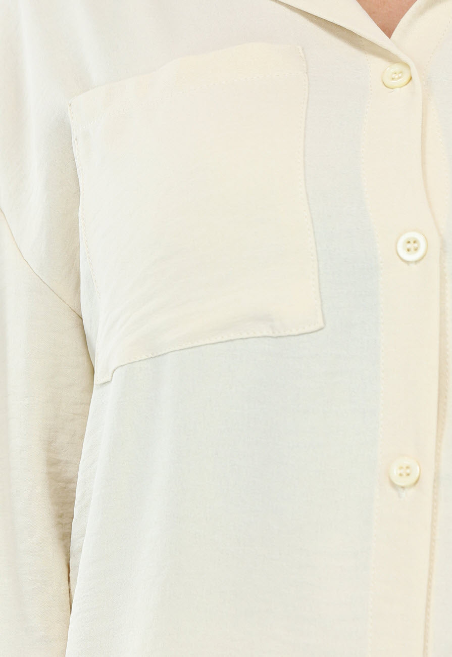 Beige Flowy Co Ord Set