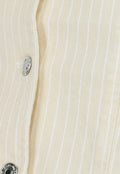 Beige Pin Stripe Print Gilet Top met Knopen