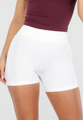 Witte High Waist Sport Short met Stretch