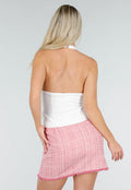 Witte Gilet Top met Open Rug en Gouden Knopen