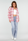 Roze en Wit Geruite Houthakkers Blouse met Ruiten