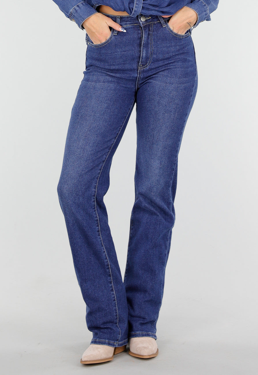 Redial Jeans  Donkerblauwe Tall Jeans met Rechte Pijpen en High Waist